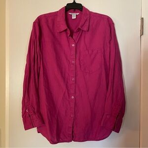 Athleta Retreat Linen Top Pink M